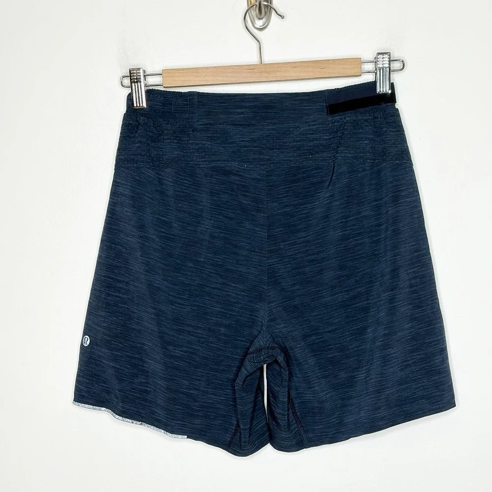Lululemon Mens Lined Shorts Navy Blue Size Small Athletic Tech Performance Gym
